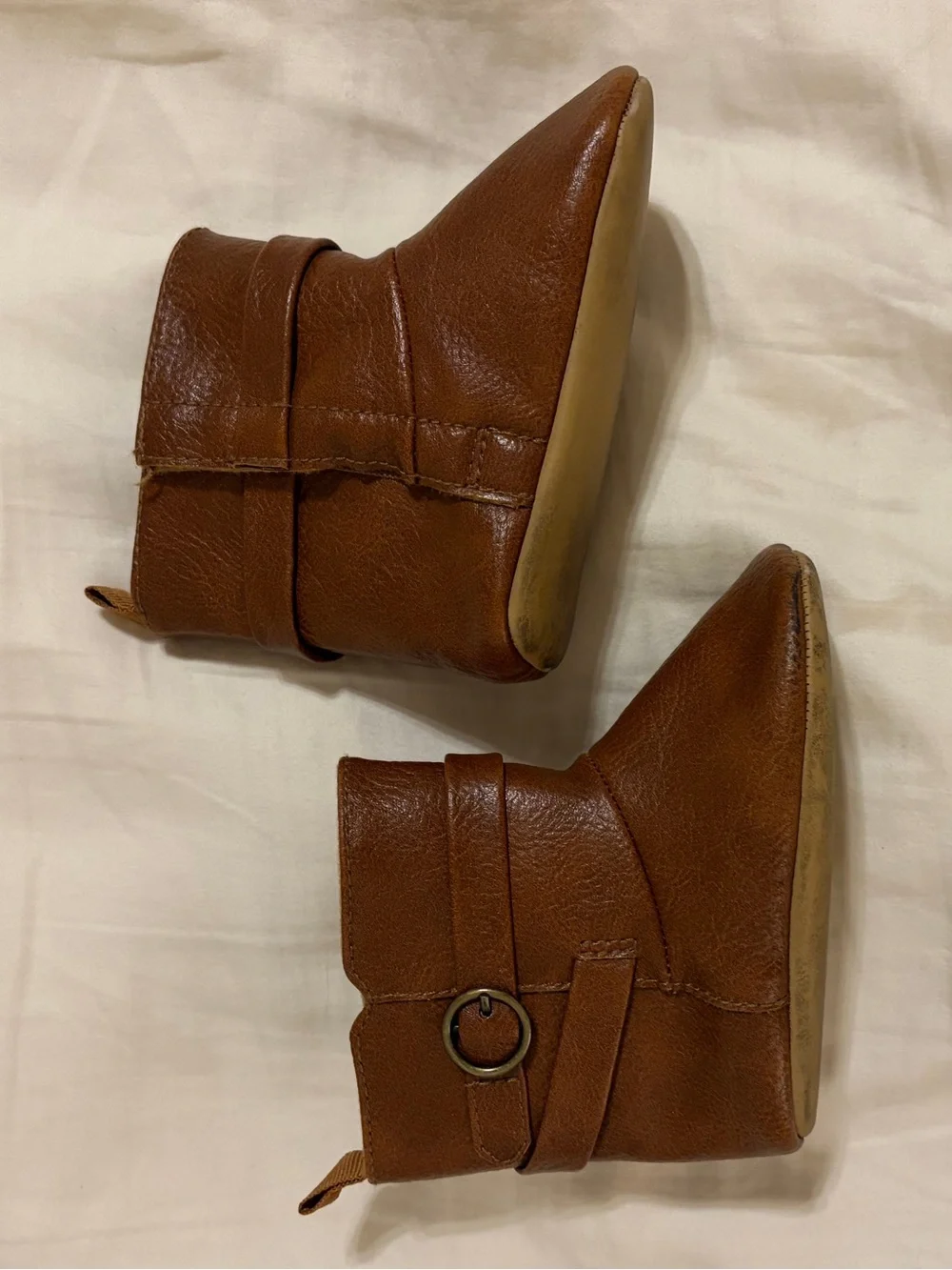 Old Navy Toddler Brown Faux-Leather Ankle Boots with Buckle